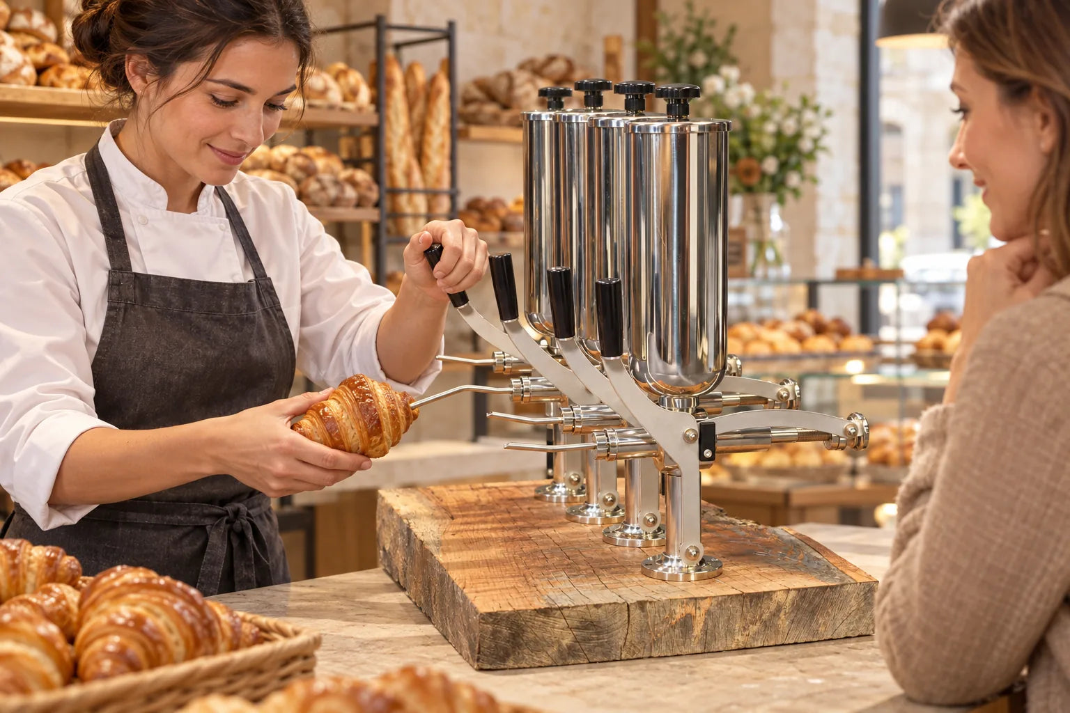 Projection publicitaire : Ajouter une offre plus gourmande aux viennoiseries que vous vendez déjà.